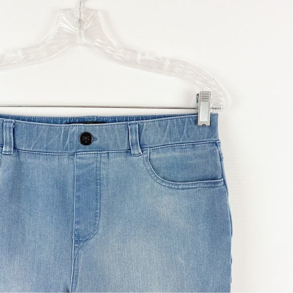 Betabrand Size M S-Petite Light Wash Blue Straight-Leg Yoga Denim Jeans - Picture 5 of 8